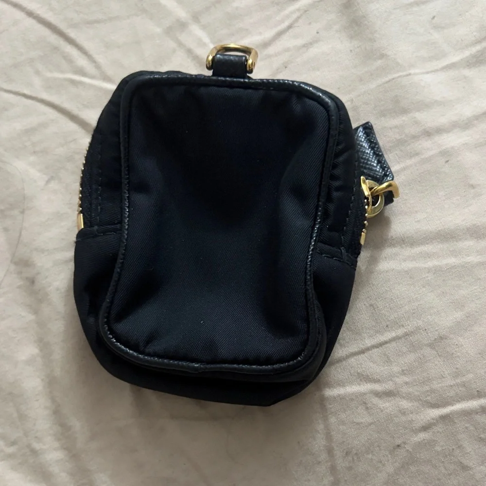 Prada Black Nylon Mini key chain with Gold Triangle Logo - Picture 2 of 2